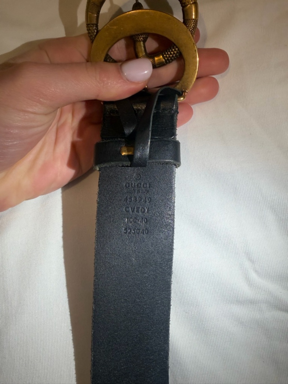 Gucci Men’s Double G Belt with Snake Buckle Adjustable - Black - Picture 5 of 7
